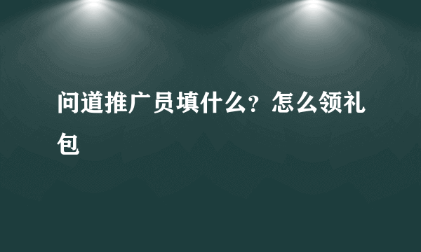 问道推广员填什么？怎么领礼包