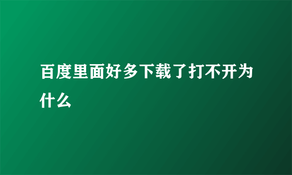 百度里面好多下载了打不开为什么