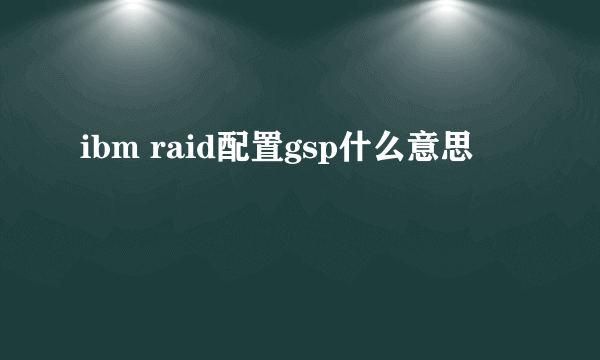 ibm raid配置gsp什么意思