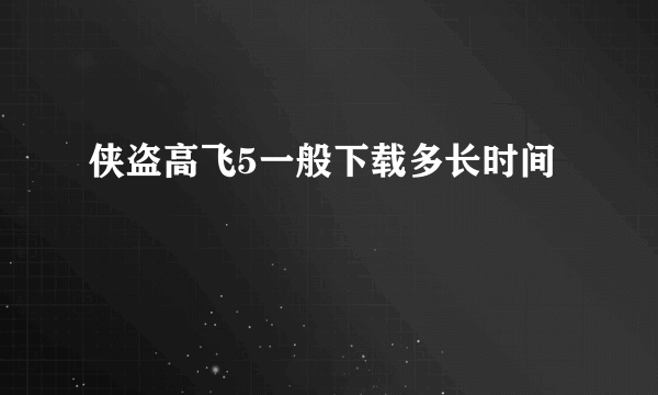 侠盗高飞5一般下载多长时间