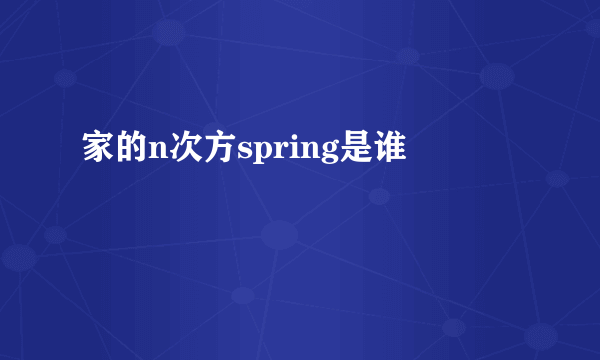 家的n次方spring是谁