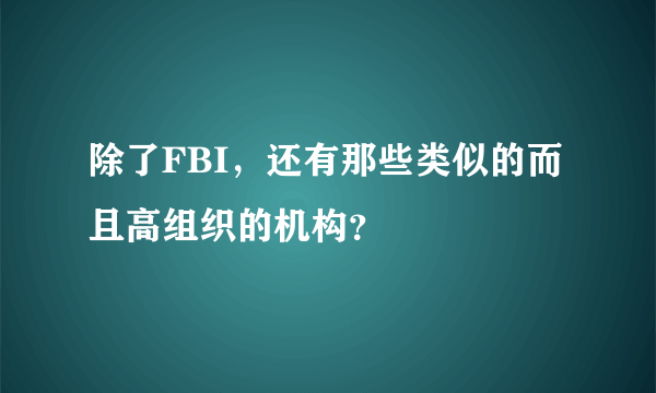 除了FBI，还有那些类似的而且高组织的机构？