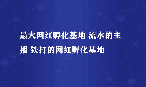 最大网红孵化基地 流水的主播 铁打的网红孵化基地