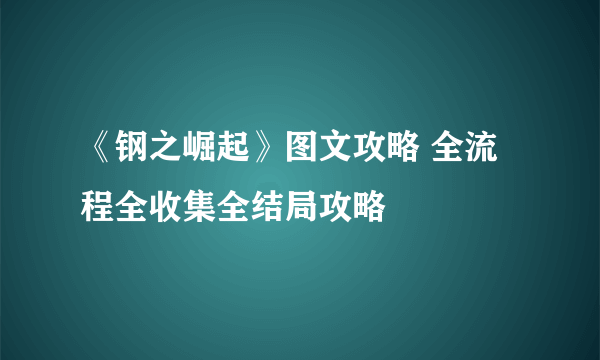 《钢之崛起》图文攻略 全流程全收集全结局攻略