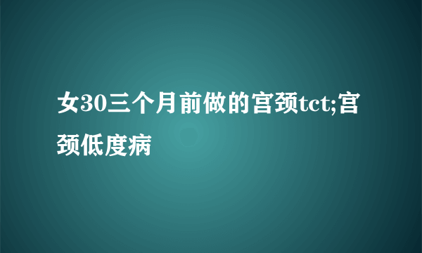 女30三个月前做的宫颈tct;宫颈低度病