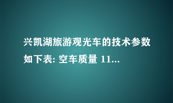 兴凯湖旅游观光车的技术参数如下表: 空车质量 1100kg 车身长度 4.0m 满载人员 10 人 满载时轮胎与地接触面积 0.1m 2 最大车速 45km/h 平均连续行驶里程 ≤75km 根据以上参数,解答下列问题: (1)若乘员质量平均为50kg,求满载时观光车和人的总重是多少牛顿? (2)求满载时车对水平路面的压强是多少帕斯卡? (3)若观光车在水平路面匀速行驶1×10 4 m过程中,牵引力所做的功为1×10 7 J,求观光车匀速行驶时受到的阻力是多少牛顿?