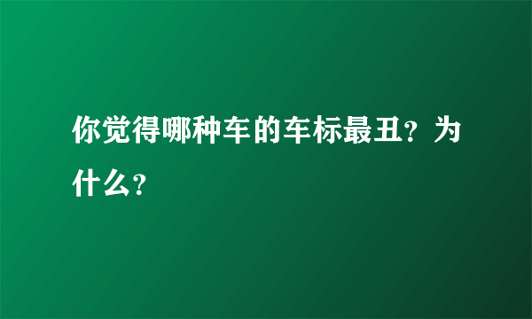 你觉得哪种车的车标最丑？为什么？