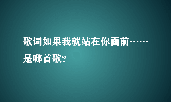 歌词如果我就站在你面前……是哪首歌？