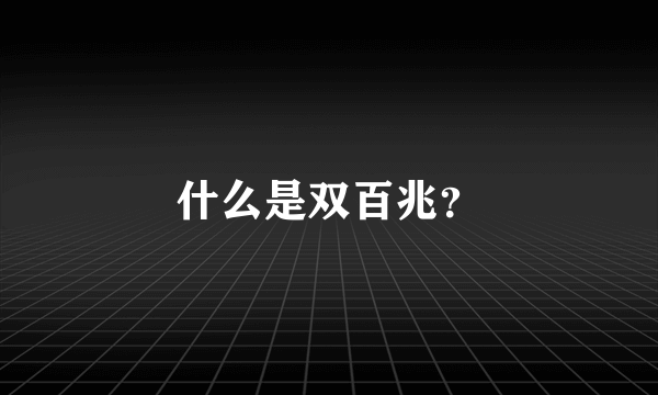 什么是双百兆？