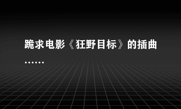 跪求电影《狂野目标》的插曲……