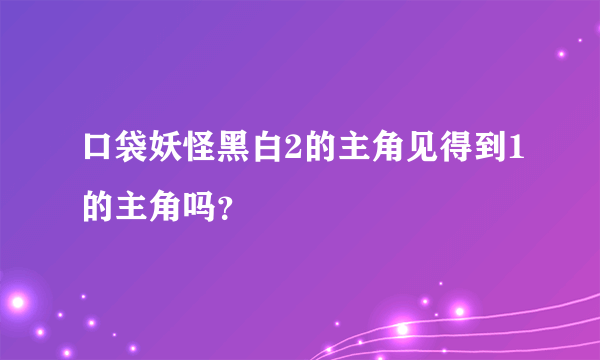 口袋妖怪黑白2的主角见得到1的主角吗？