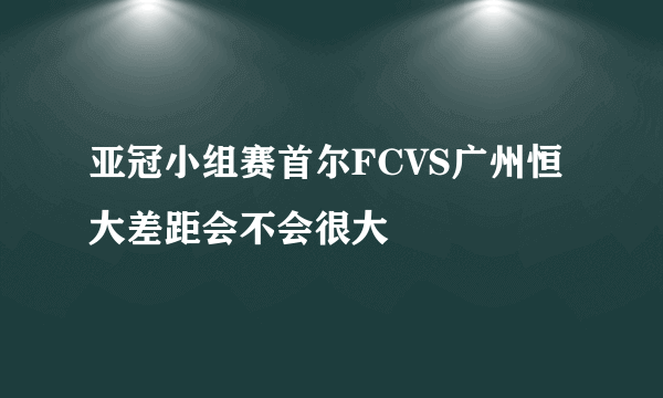 亚冠小组赛首尔FCVS广州恒大差距会不会很大