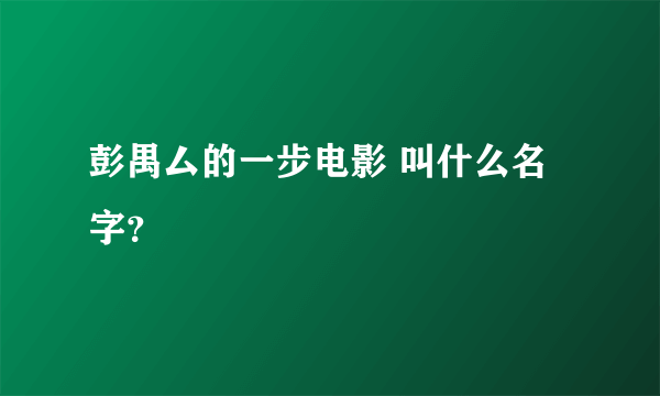 彭禺厶的一步电影 叫什么名字？