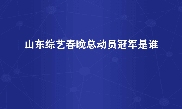 山东综艺春晚总动员冠军是谁