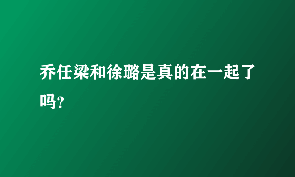 乔任梁和徐璐是真的在一起了吗？