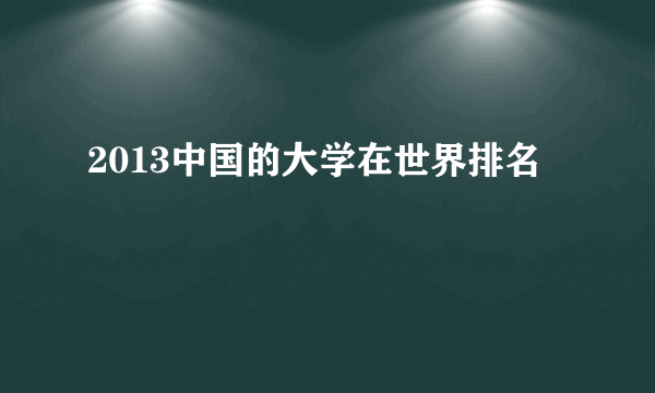 2013中国的大学在世界排名