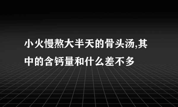 小火慢熬大半天的骨头汤,其中的含钙量和什么差不多