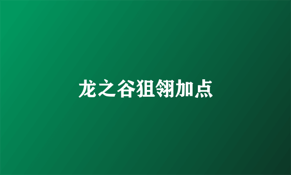 龙之谷狙翎加点