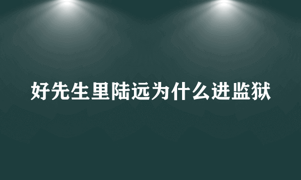 好先生里陆远为什么进监狱