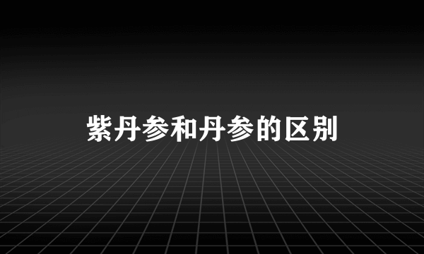 紫丹参和丹参的区别