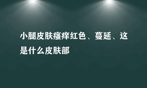 小腿皮肤瘙痒红色、蔓延、这是什么皮肤部