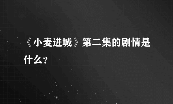 《小麦进城》第二集的剧情是什么？