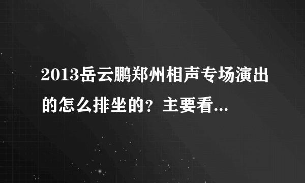 2013岳云鹏郑州相声专场演出的怎么排坐的？主要看看座位图