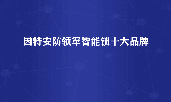 因特安防领军智能锁十大品牌