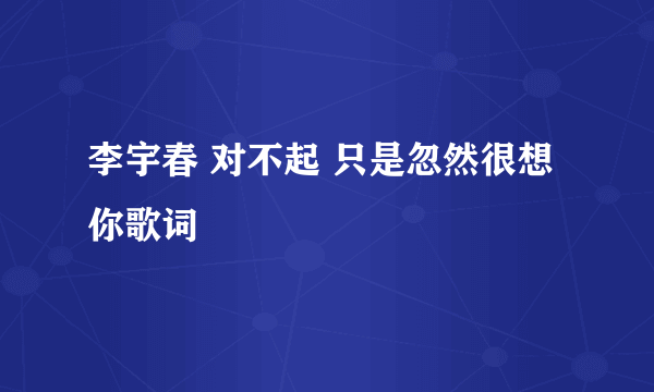 李宇春 对不起 只是忽然很想你歌词