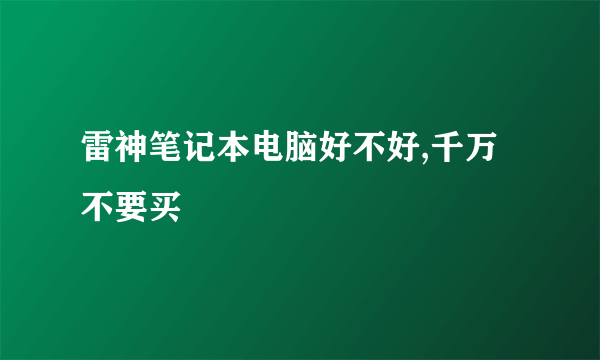 雷神笔记本电脑好不好,千万不要买