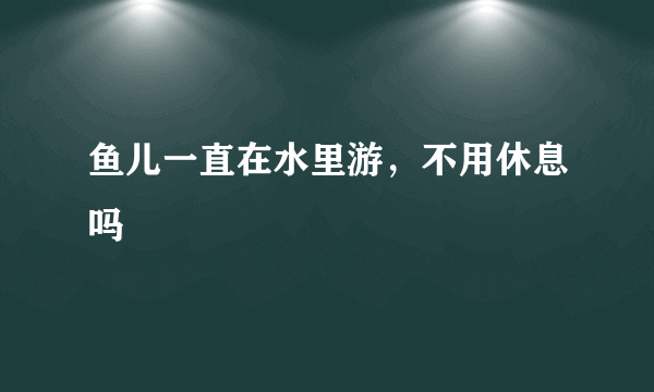 鱼儿一直在水里游，不用休息吗