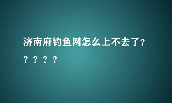 济南府钓鱼网怎么上不去了？？？？？