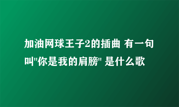 加油网球王子2的插曲 有一句叫