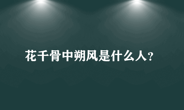 花千骨中朔风是什么人？