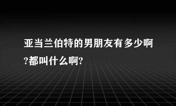 亚当兰伯特的男朋友有多少啊?都叫什么啊?