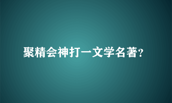 聚精会神打一文学名著？