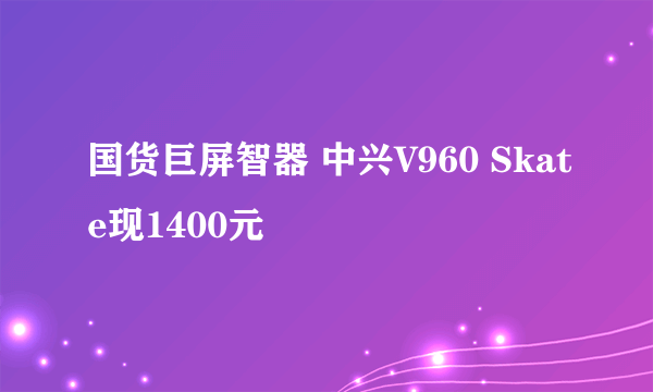 国货巨屏智器 中兴V960 Skate现1400元