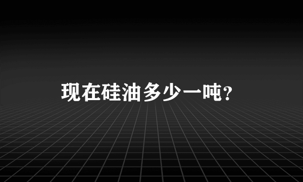 现在硅油多少一吨？