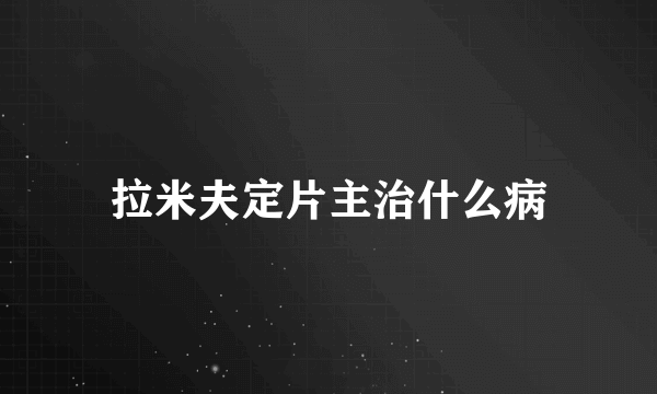 拉米夫定片主治什么病