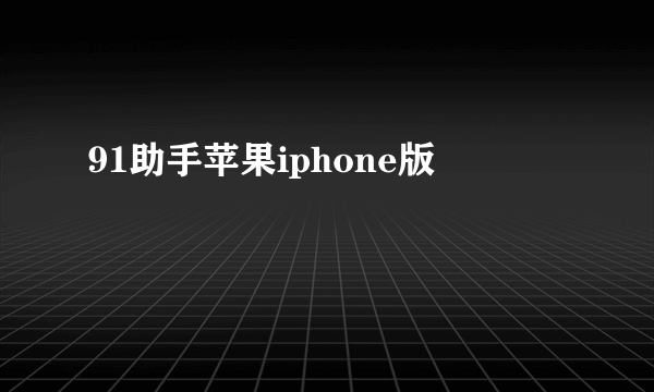 91助手苹果iphone版