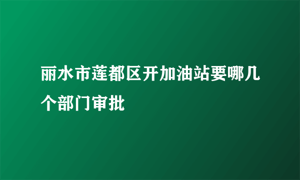 丽水市莲都区开加油站要哪几个部门审批