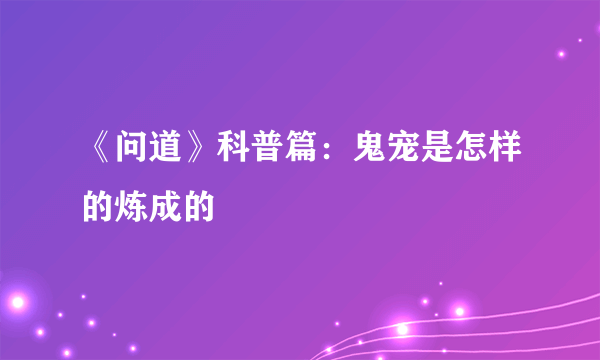 《问道》科普篇：鬼宠是怎样的炼成的