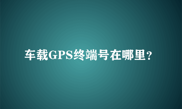 车载GPS终端号在哪里？