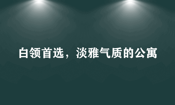 白领首选，淡雅气质的公寓