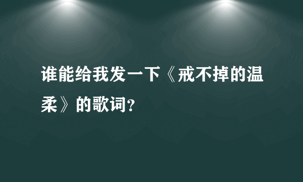 谁能给我发一下《戒不掉的温柔》的歌词？