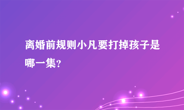 离婚前规则小凡要打掉孩子是哪一集？