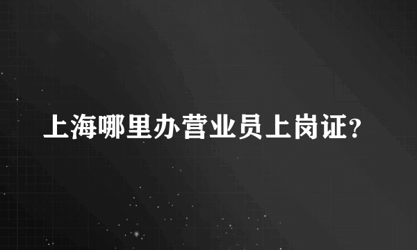 上海哪里办营业员上岗证？