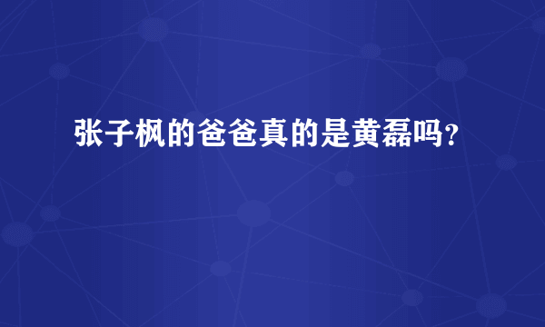 张子枫的爸爸真的是黄磊吗？