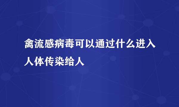 禽流感病毒可以通过什么进入人体传染给人