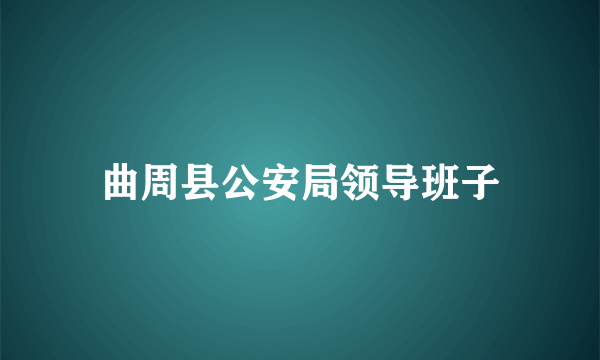 曲周县公安局领导班子